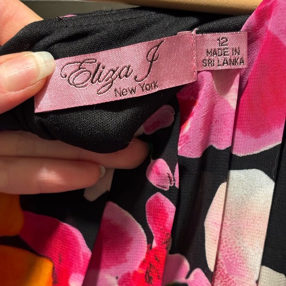 Eliza J Floral Maxi Dress - Pink, Red, Black - Picture 9 of 10